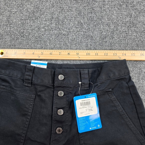 Columbia Holly Hideaway Cotton Pant Womens Size 8 Regular Black Button Front - Picture 4 of 5